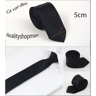 Cà vạt nam đen bản 5cm