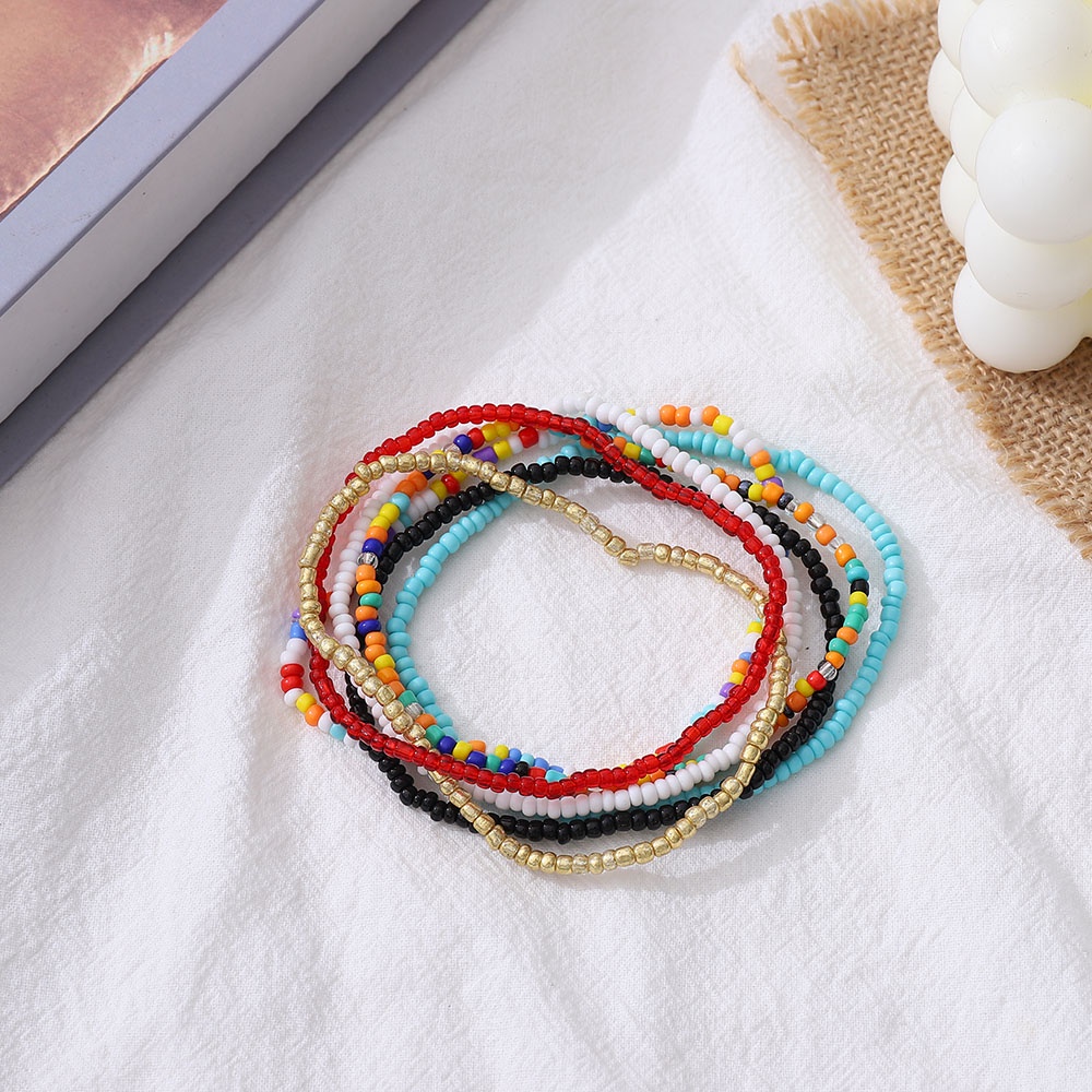 Lắc Chân Xỏ Hạt Thủ Công Nhiều Màu Sắc Phong Cách Bohemian Mới
