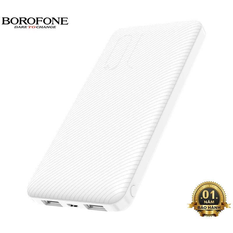 Pin sạc dự phòng 10000mAh Borofone BT28 đèn báo pin, 2 cổng ra, tích điện