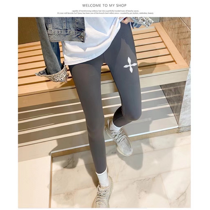 Quần Legging Lưng Cao Hoạ Tiết Da Cá Mập Thiết Kế Ôm Sát Tôn Dáng