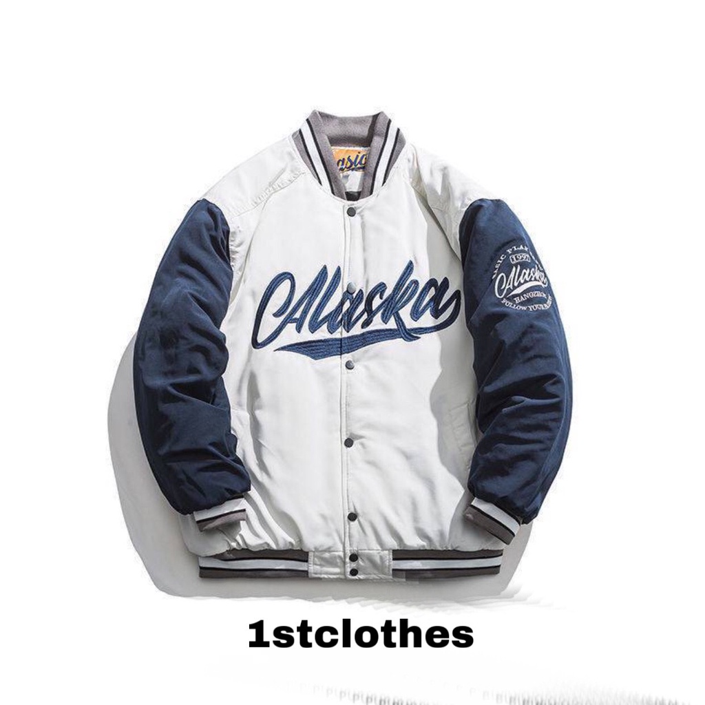Áo khoác nỉ bomber chất tricos 2 màu đen,trắng 1st clothes