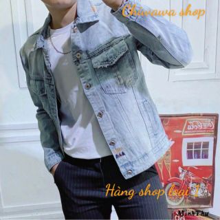 Top 3 Áo khoác jean nam màu xám form chuẩn Hàn Quốc loại 1 tút lại vẻ đẹp trai