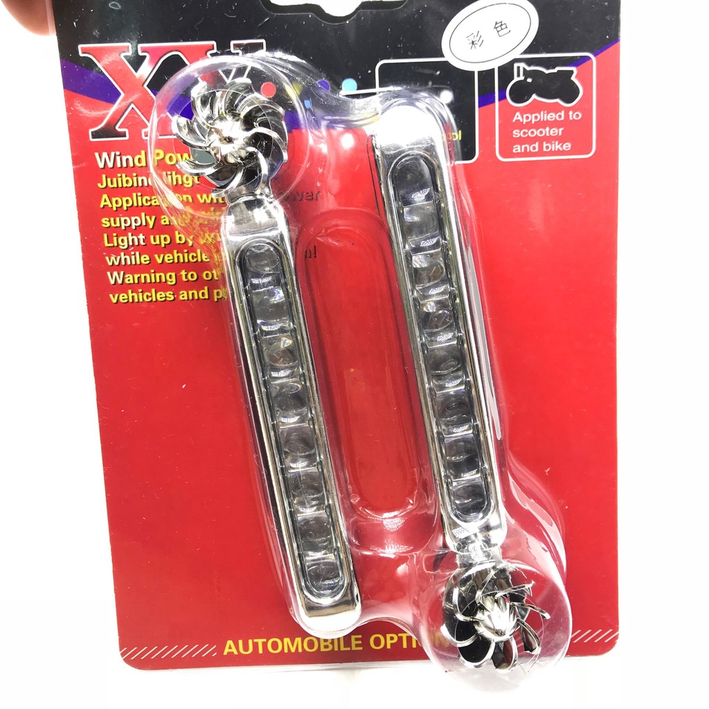 Bộ Đèn Led xe hơi 8 bóng sử dụng năng lượng gió trang trí xe ô tô, xe máy