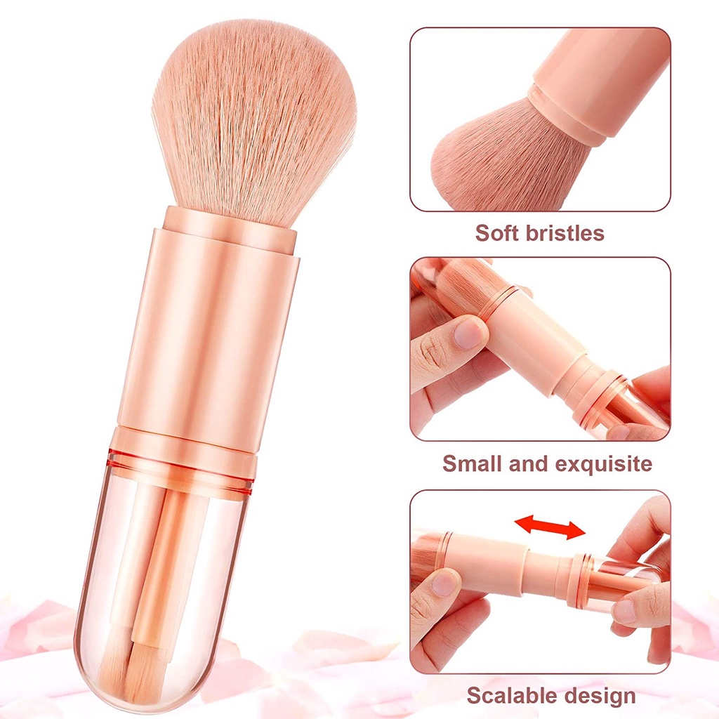 Bộ Cọ Trang Điểm 4 Trong 1 Chuyên Nghiệp / Bộ Cọ Trang Điểm / Kem Nền / Phấn Phủ / Che Khuyết Điểm / Kẻ Mắt / Phấn Mắt