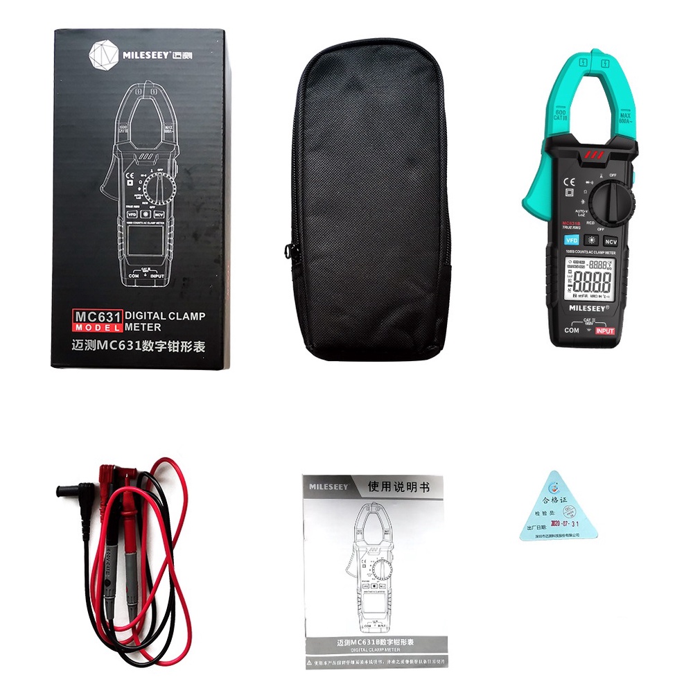 Máy đo điện áp/dòng điện Mileseey màn hình kỹ thuật số Ac631B Mc631A Mc631B với 6000 đơn vị không tiếp xúc