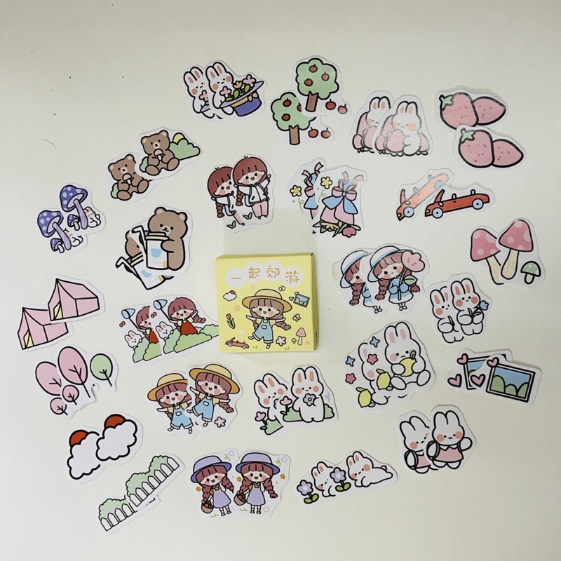 Hộp nhỏ 50 Sticker dễ thương