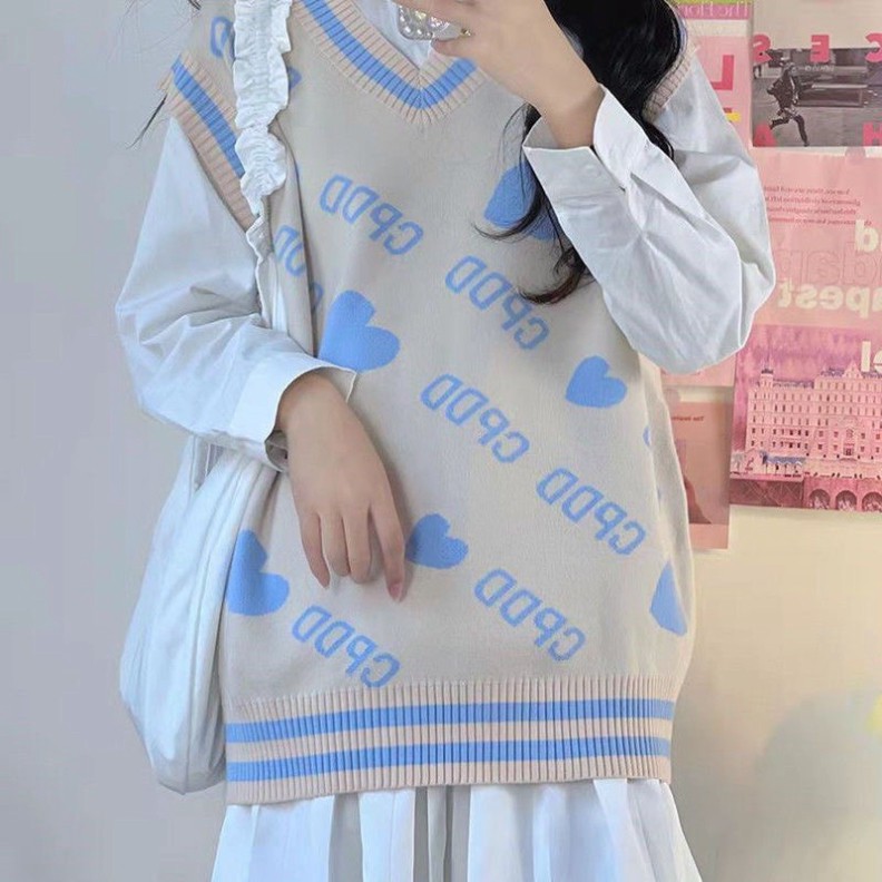 Áo Gile Len Ulzzang, Áo Len Nữ Họa Tiết Phối Màu Đẹp Nữ Tính Phong Cách Hiện Đại M116 | BigBuy360 - bigbuy360.vn