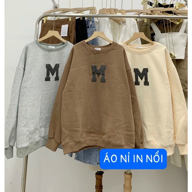 Áo sweater nỉ bông, không xù, chữ được in nổi cực lạ ‍♀️ (Ảnh thật)