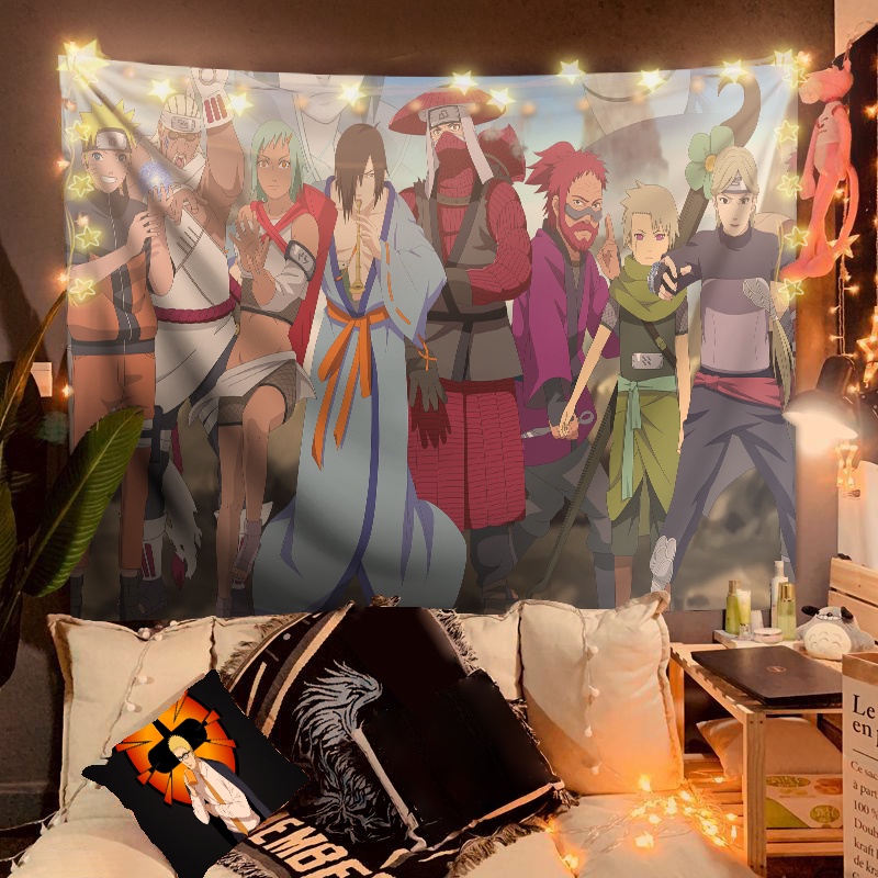 Tranh Vải Decor Naruto Chất Liệu Lụa Cao Cấp - Tặng Kèm Đèn Led