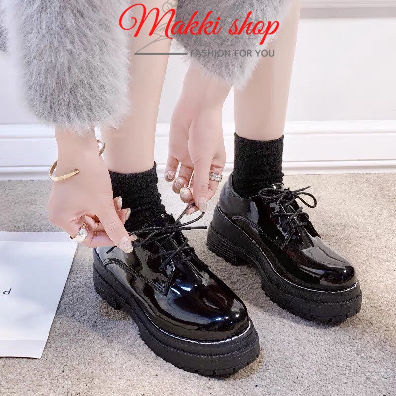Boot nữ cổ thấp tăng chiều cao, giày boot nữ đế cao da bóng thời trang cao cấp giá rẻ MAKKI SHOP TD423