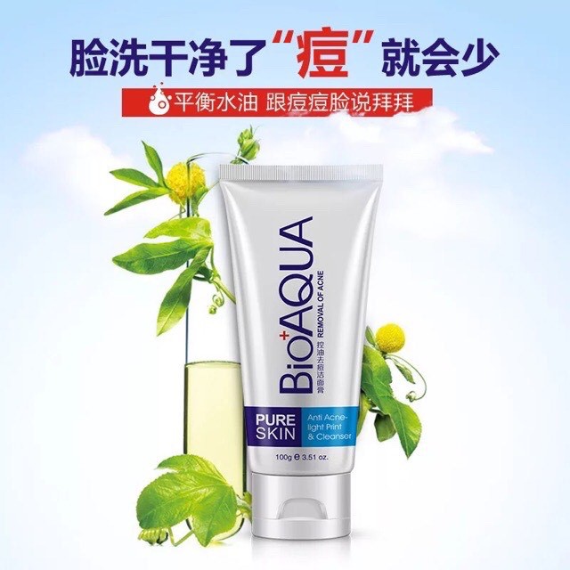 Sữa Rửa Mặt Bioaqua Pure Skin Anti Acne Cleanser