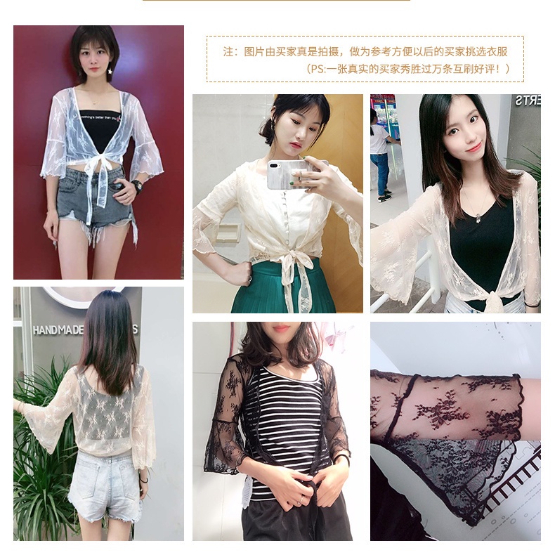 Áo Khoác Ren Mỏng Ngắn Cổ Chữ V Thời Trang Mùa Hè Mới 2022
