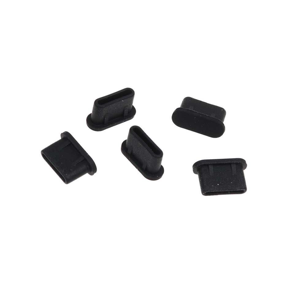 Set 5 Vỏ Bọc Ổ Cắm Sạc Type-C Bằng Silicon Mềm Chống Bụi Cho Điện Thoại / Máy Tính Bảng