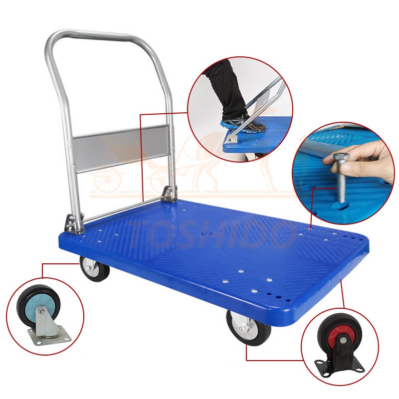 Xe Đẩy Tay TOSHUDO Đa Năng, 4 Bánh Gấp Gọn Tải Trọng 150KG