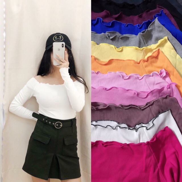 Áo bệt vai dài tay