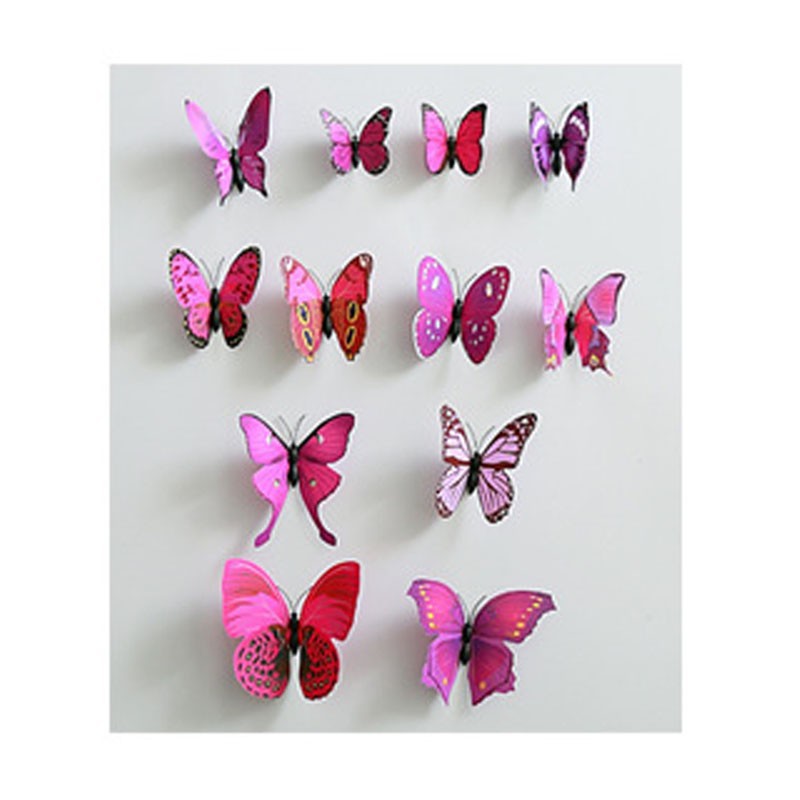 Bộ 12 miếng dán tường hình con bướm 3D độc đáo đẹp mắt