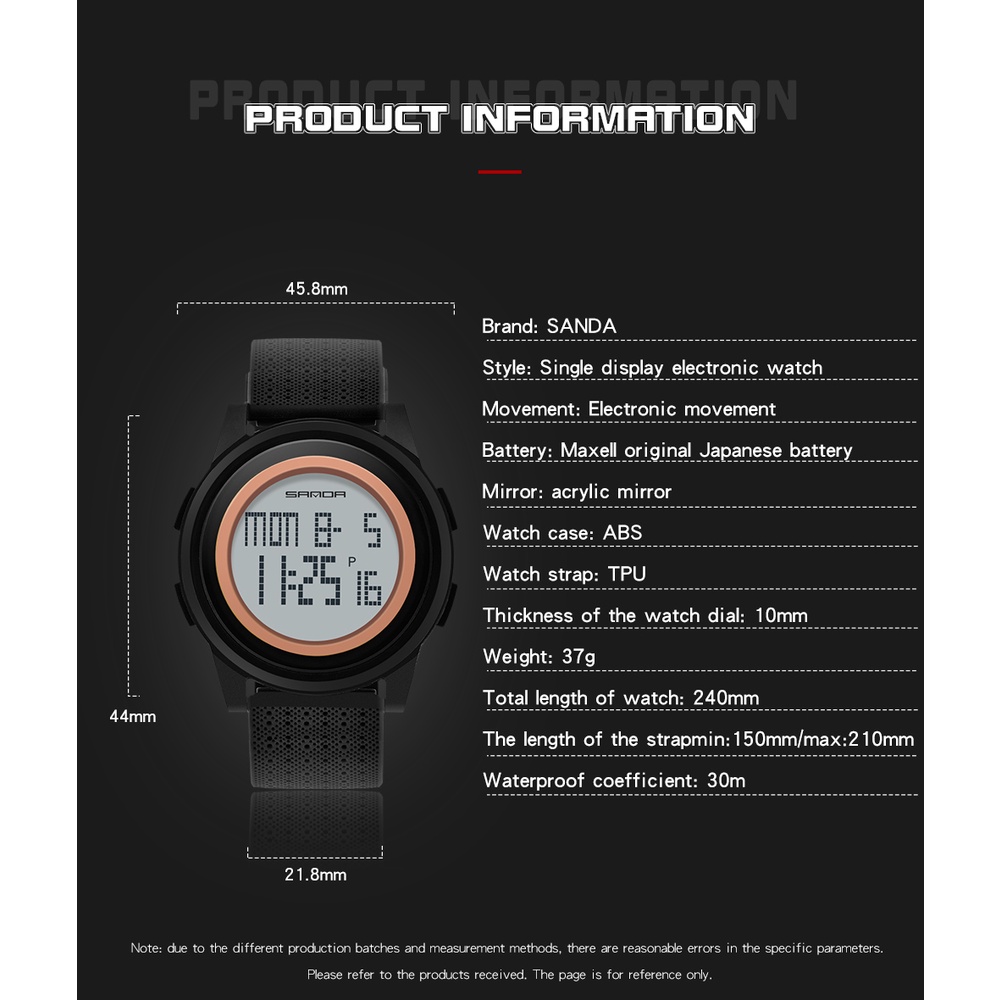 Đồng Hồ Điện Tử Đeo Tay SANDA Dành Cho Nam 337