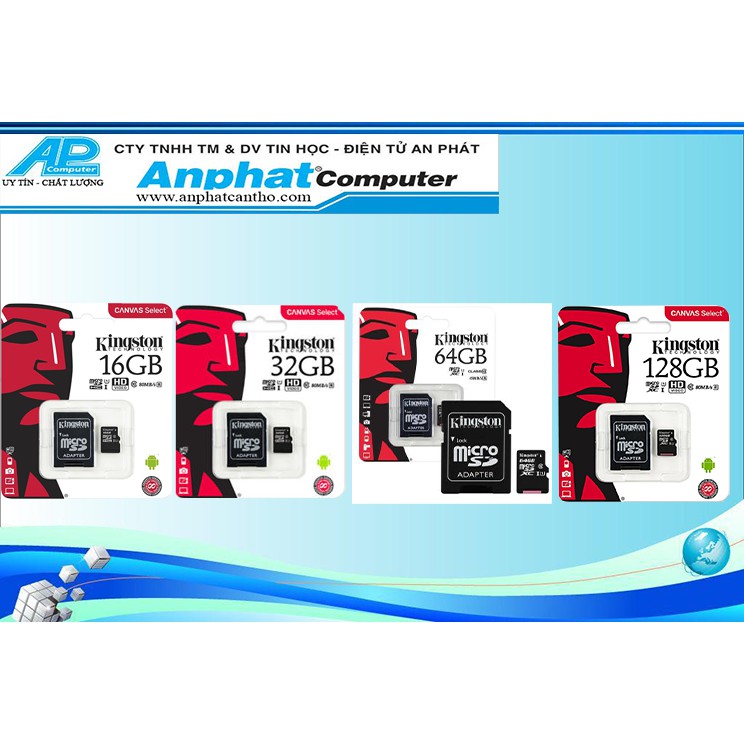 Thẻ nhớ Kingston 16/32/64/128GB microSDHC/microSDXC Canvas Select Plus - Hàng chính hãng - Bảo hành 5 năm