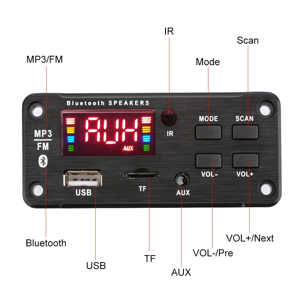 Bảng Mạch Mã Hóa Âm Thanh Mp3 Aiyima Cho Loa Thiết Kế Bluetooth 5.0 Màn Hình Màu Aux Usb Tf Fm Diy