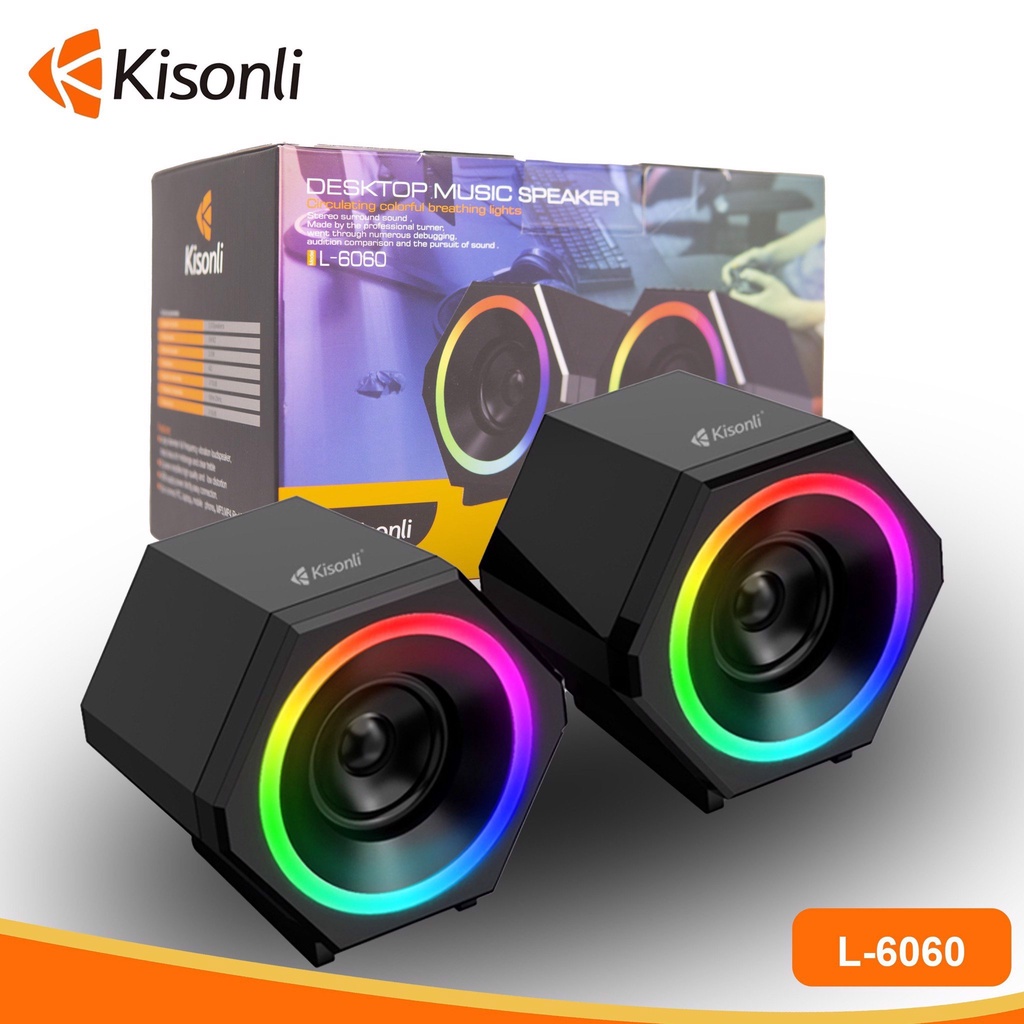 Loa máy tính laptop 2.0 Kisonli L-6060 LED
