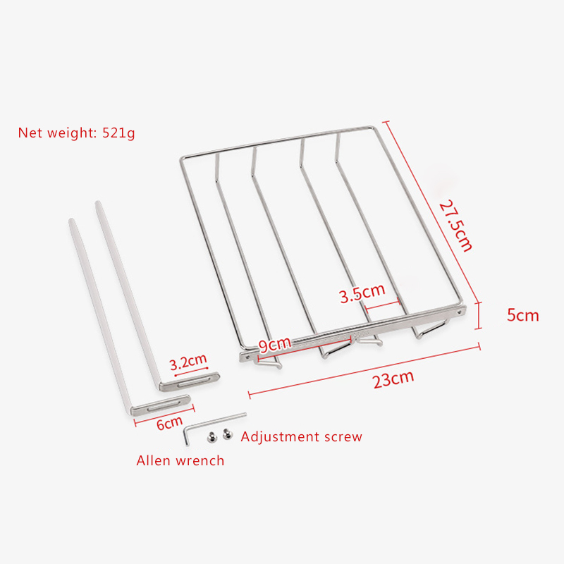 Giá Đỡ 2 Hàng Treo Ly Rượu Gắn Tường Bằng Thép Không Gỉ 304