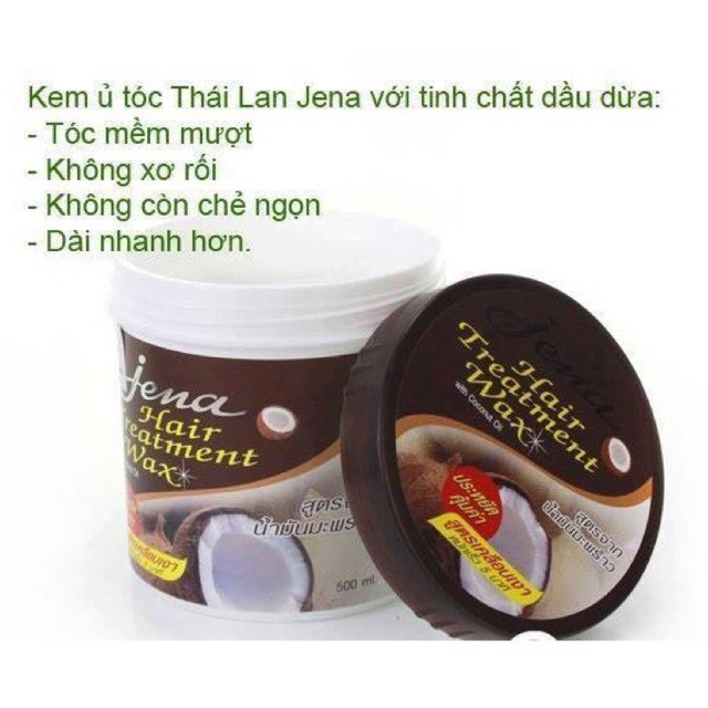 Kem Ủ Tóc Tinh Dầu Dừa Già JENA Coconut Hair Treatment Wax 500ml 🌺 FREESHIP 🌺 Siêu Mềm Mượt 🌺 Cam Kết Hàng Chính Hãng 🌺