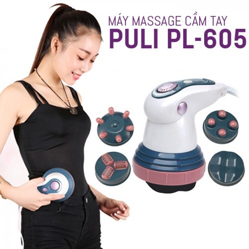 Máy massage bụng cầm tay 4 đầu hồng ngoại Puli PL-605