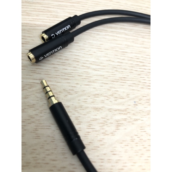 Dây jack chia 3.5mm ra phone và mic chính hãng Vention