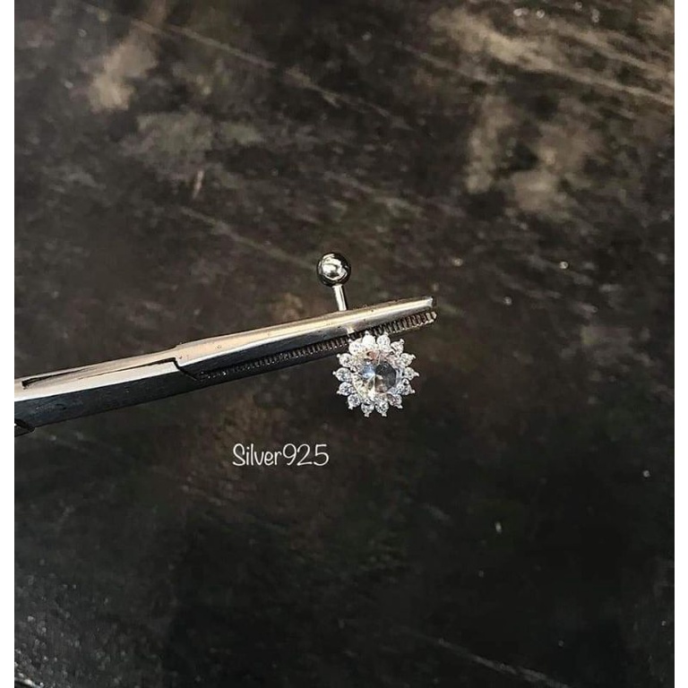 Khuyên Rốn Hình Hoa - Khuyên Rốn Đính Đá - Khuyên thép y tế không gỉ - Khuyên rốn cao cấp - Khuyên r