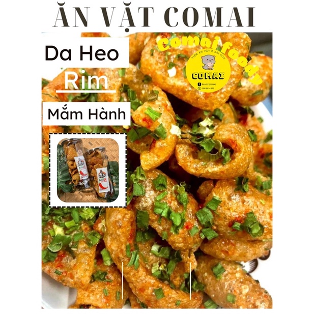 Da Heo Chiên Giòn Mắm Hành, Muối Ớt, Tóp Mỡ Sốt Mắm Hành Đậm Vị, Hộp 200gr