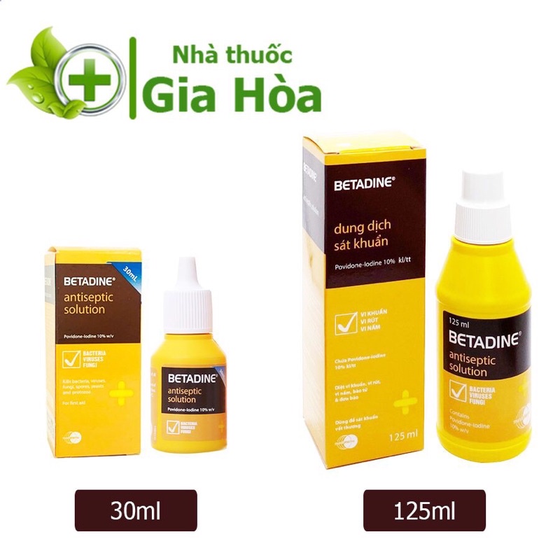 Dung dịch sát khuẩn, rửa, vệ sinh vết thương Betadine Antiseptic Solution 10 %