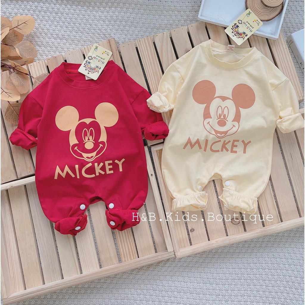 Body dài tay in hình chuột micky cho bé trai- bé gái 3-12kg