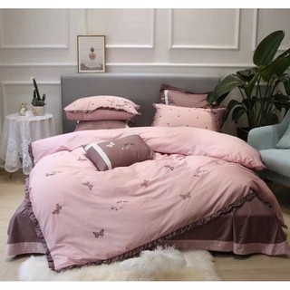Set chăn ga gối lụa purple butterfly cao cấp 6 món (có vidieo)