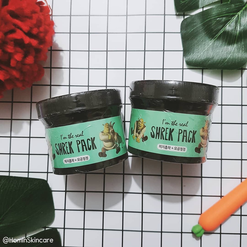 Mặt nạ bùn đất sét thải độc da, giảm mụn đầu đen Shrek Pack Olive Young