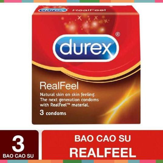 [àng Chất Lượng] Bao cao su Durex Real Feel 3 bao