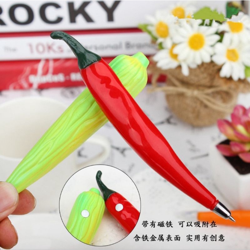 Bút bi hình trái cây, rau củ có nam châm hít tủ lạnh, chơi đồ hàng
