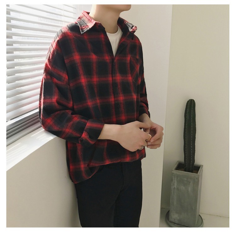 Áo Khoác Unisex Kiểu Dáng Sơ Mi Caro không nón - J026/3