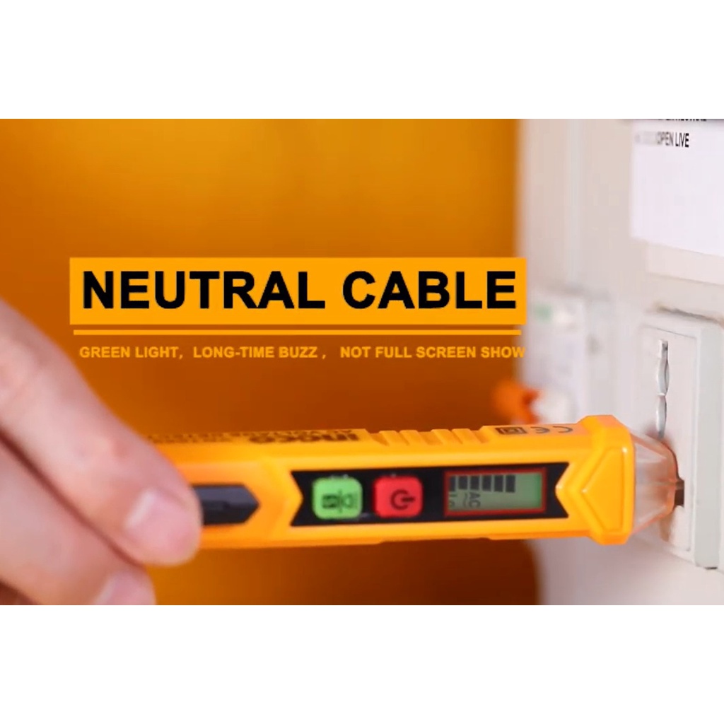 Bút thử điện kỹ thuật số đa năng thông minh 1000V INGCO VD10003 đầu dò điện áp cảm ứng dây pha không tiếp xúc dòng điện