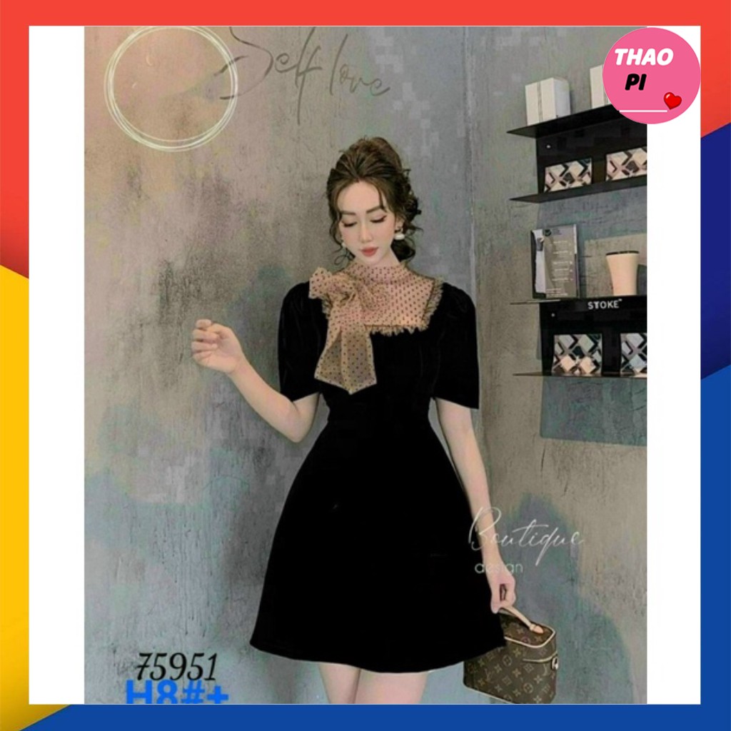 Đầm suông dự tiệc cổ phối bi lưới sang chảnh siêu đẹp