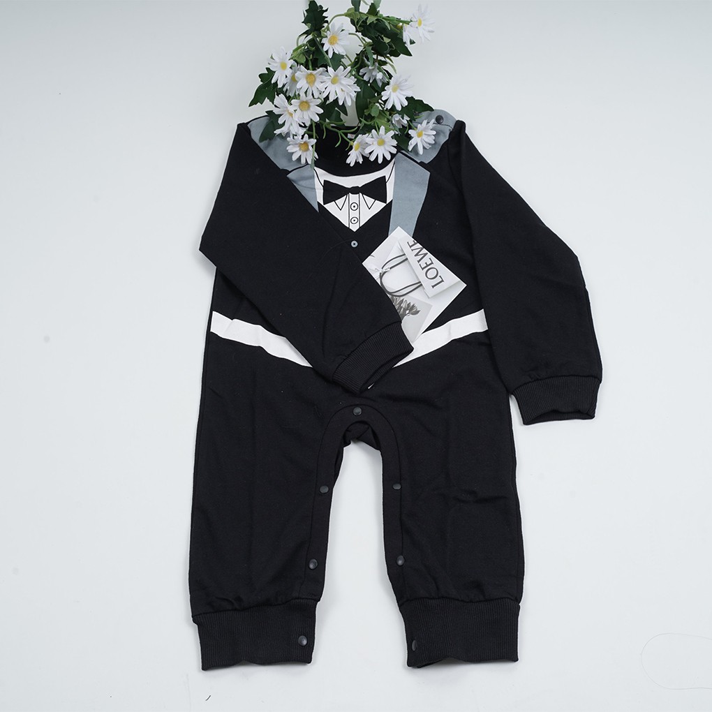 Bộ body cho bé sleep công tử áo liền quần cotton xuất dư quần áo mùa đông sơ sinh body liền tất bé trai bé gái shop NEM