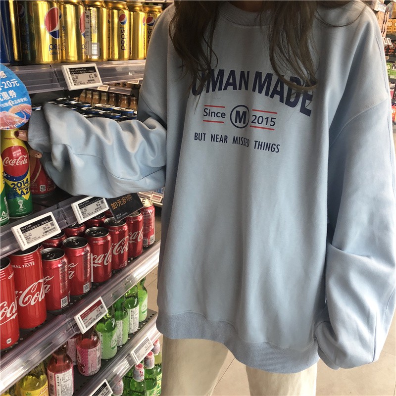 Order áo sweater ulzzang in chữ HUMAN MADE