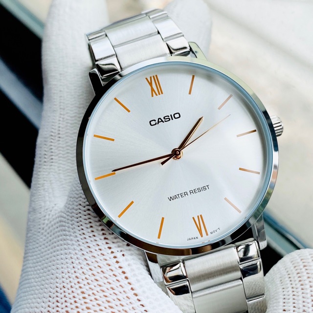 Đồng hồ kim nam dây thép silver Casio VT01D kiểu dáng DW