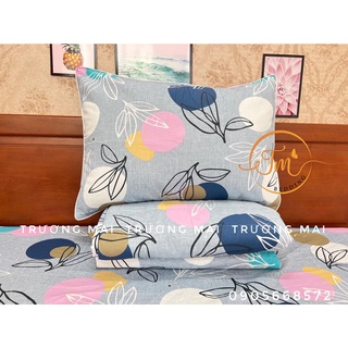 Sét ga gối 100% coton 4 món có in logo chuẩn không kèm chăn.