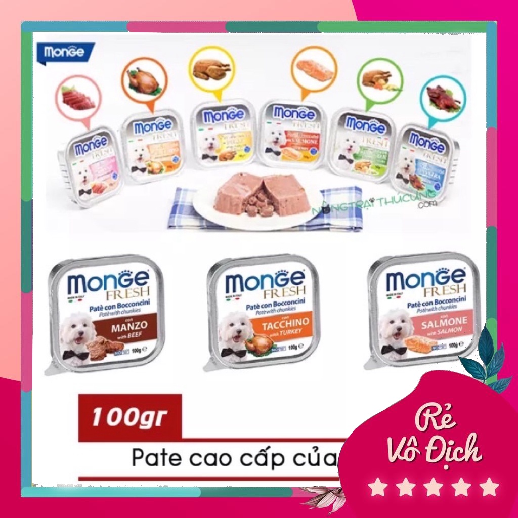 Pate cao cấp cho chó Ý Monge ( vị ngẫu nhiên)