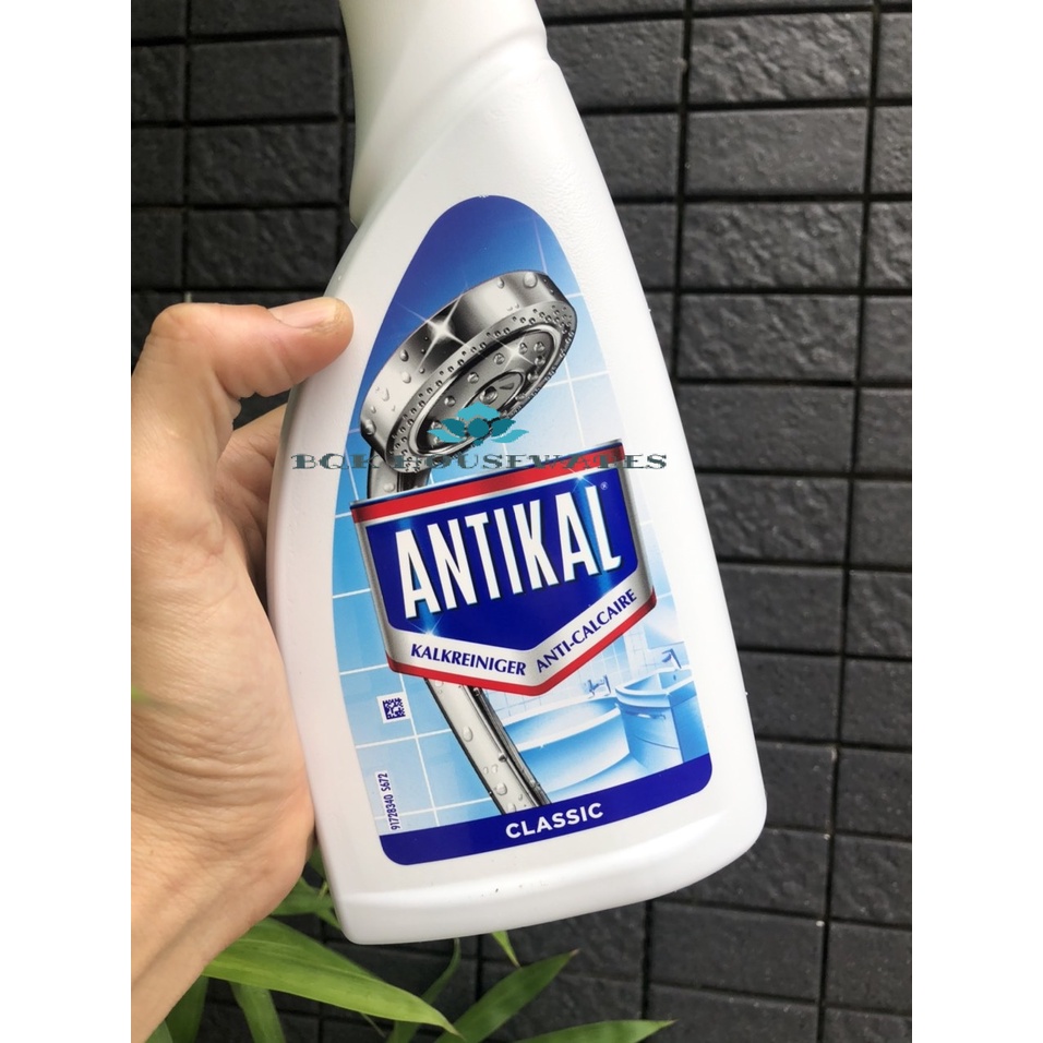 Bình xịt dung dịch tẩy cặn bám trên đồ inox trong nhà tắm Antikal 700ml - Hàng Đức