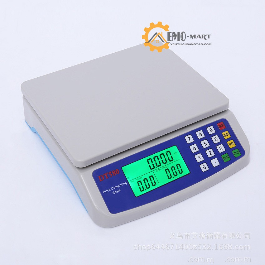 ⚡️𝗕𝗛 𝟭𝟮 𝗧𝗛𝗔́𝗡𝗚⚡️ Cân điện tử để bàn tính tiền DT580 ⚡️ Tải trọng 30kg - Sai số 1g - Màn LCD sắc nét - Vỏ ABS chống bụi