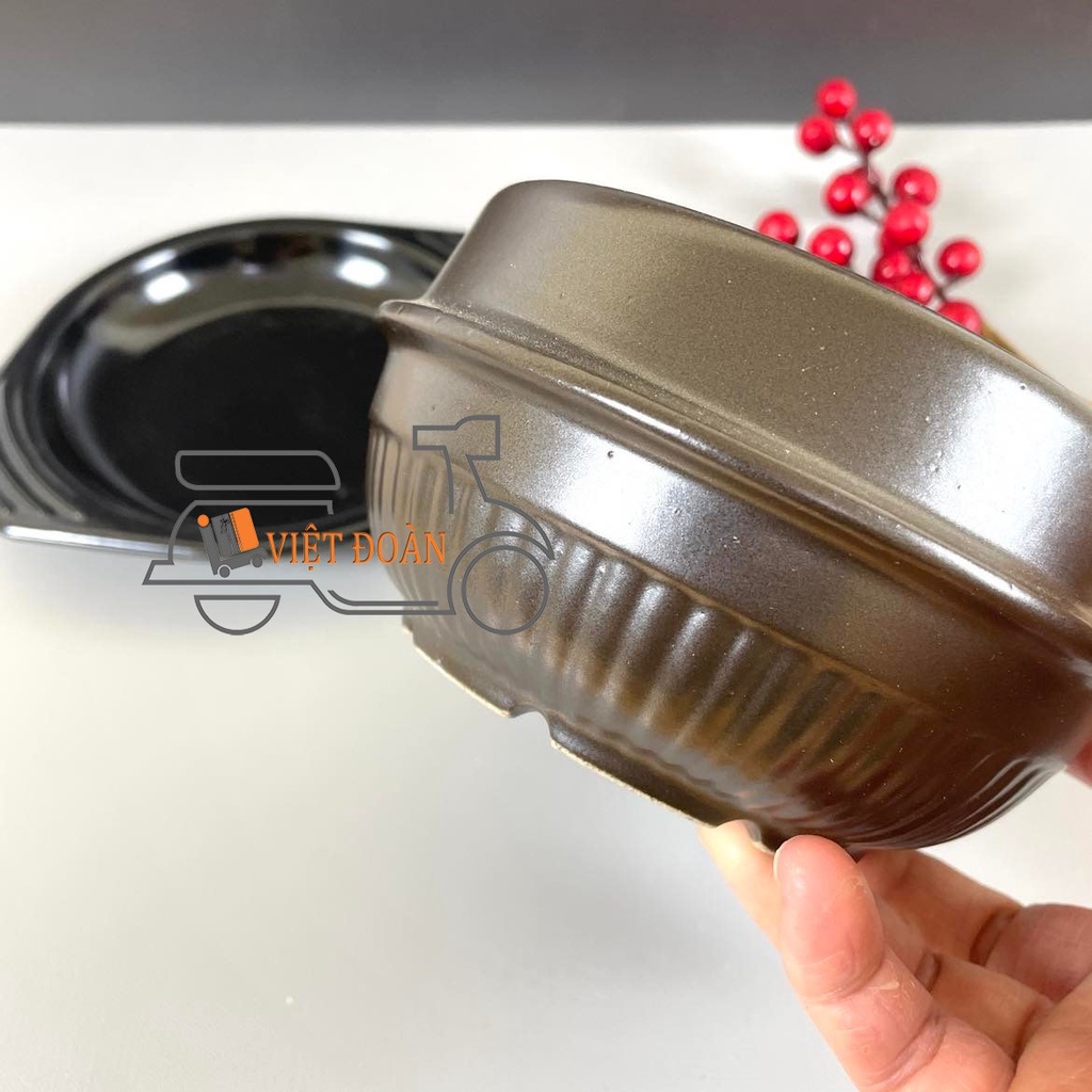THỐ CƠM TRỘN HÀN QUỐC, CANH HẦM, NỒI KHO QUẸT,CƠM NIÊU 12cm - Gốm sứ cao cấp, kiểu dáng sang trọng TẶNG KÈM ĐẾ LÓT