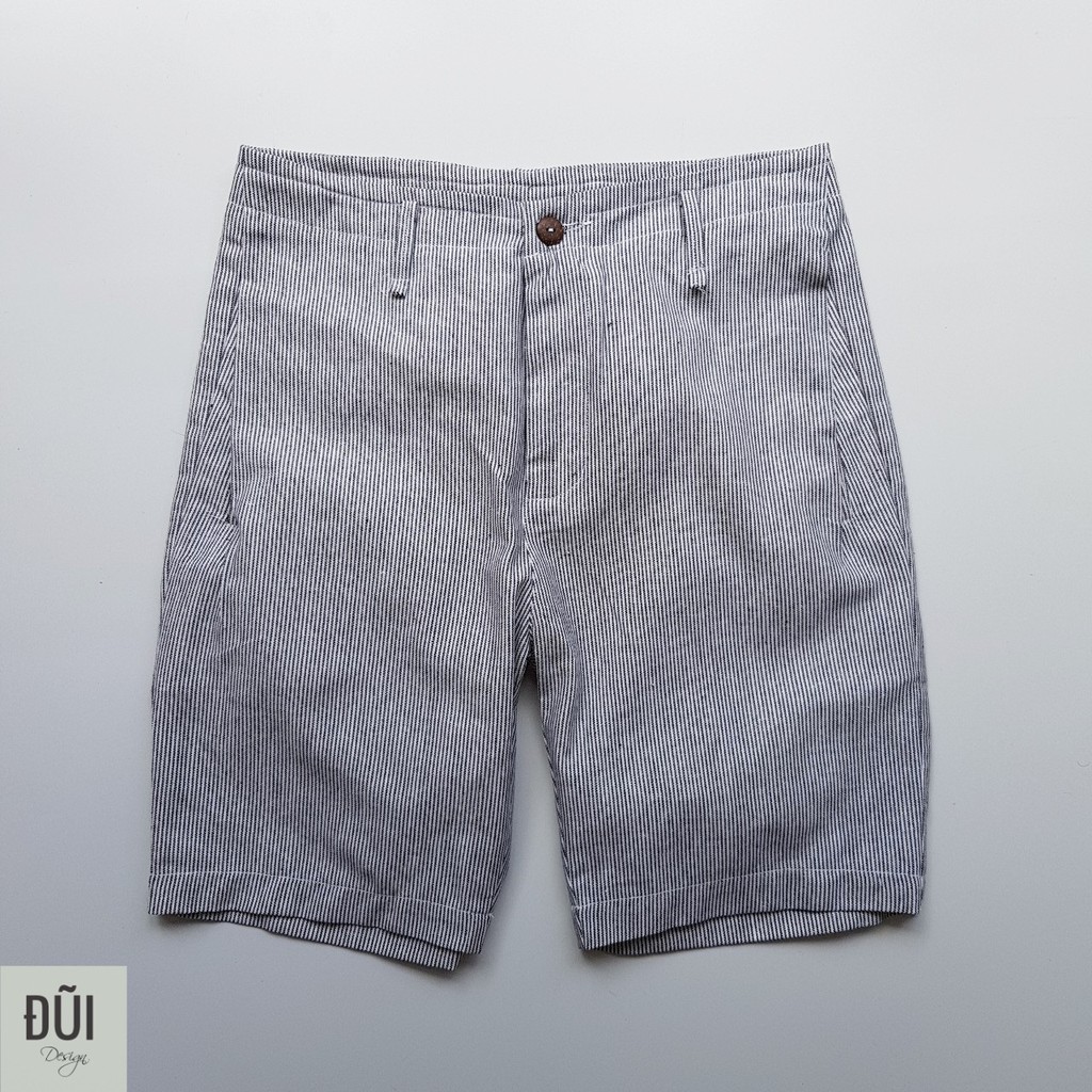 Quần đũi nam cạp liền short kẻ ghi