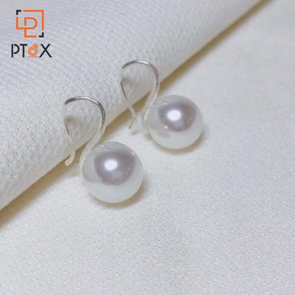 Bông tai móc câu hạt ngọc trắng nhân tạo PT8X