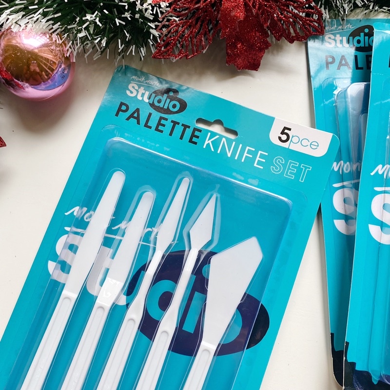 Bay nhựa Mont Marte Palette Knife Set gồm 5 chiếc dùng để trộn màu/vẽ tranh/sáng tạo, hoạ cụ chính hãng chất lượng cao